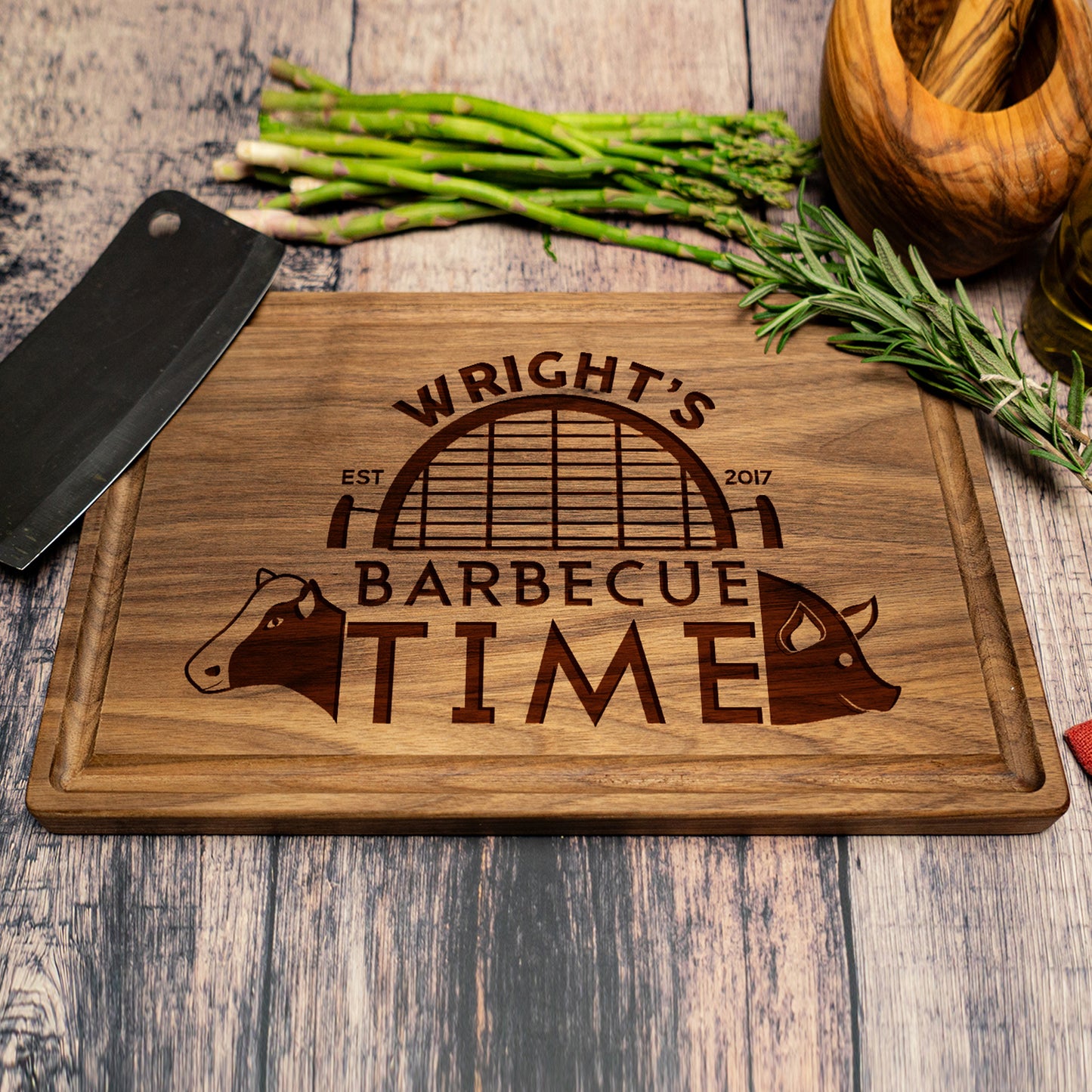 Tayfus Hand-Printed Barbecue Cutting Boards - Perfect for BBQ Lovers