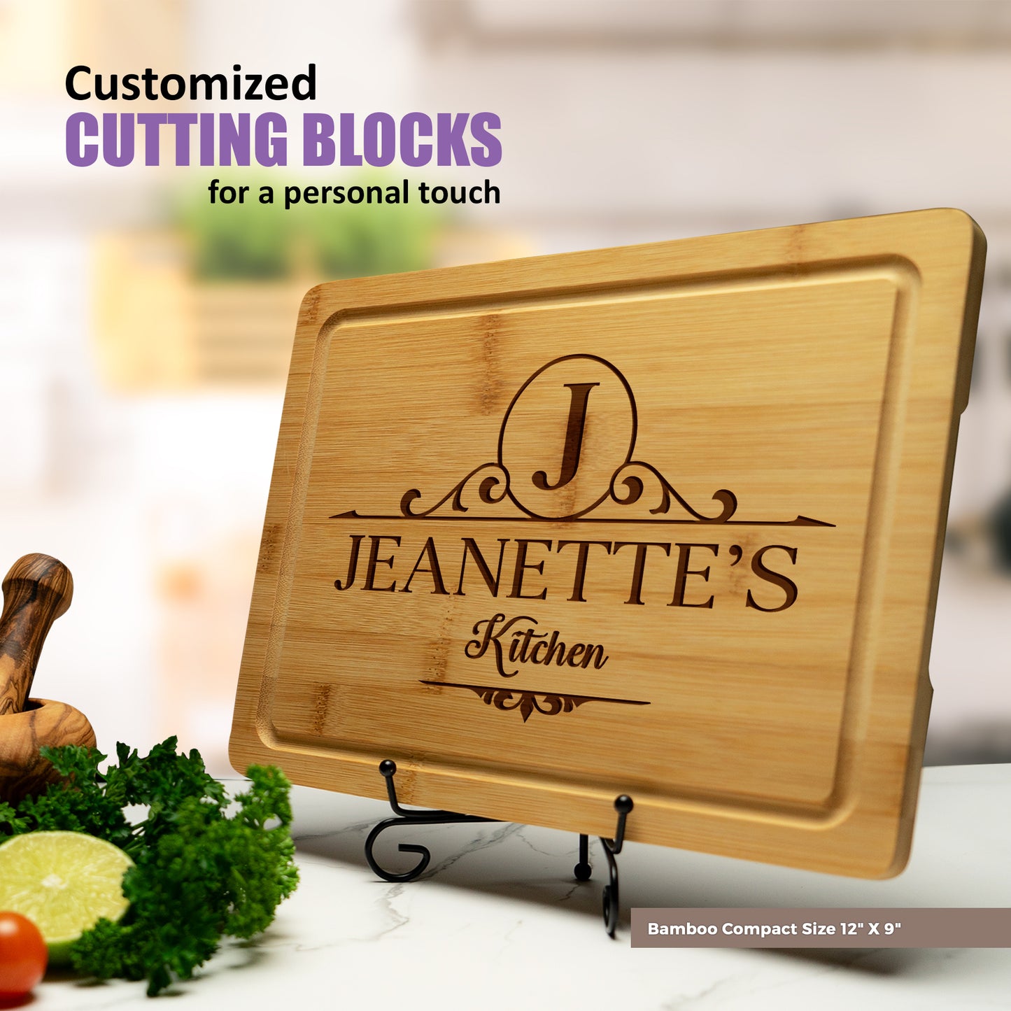 Tayfus Custom Family Cutting Board – Elegant Design with Initials