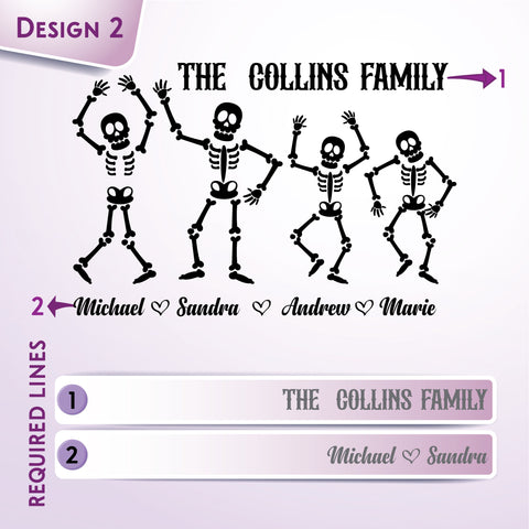 Tayfus - Dancing Skeleton Family Personalized Cutting Board