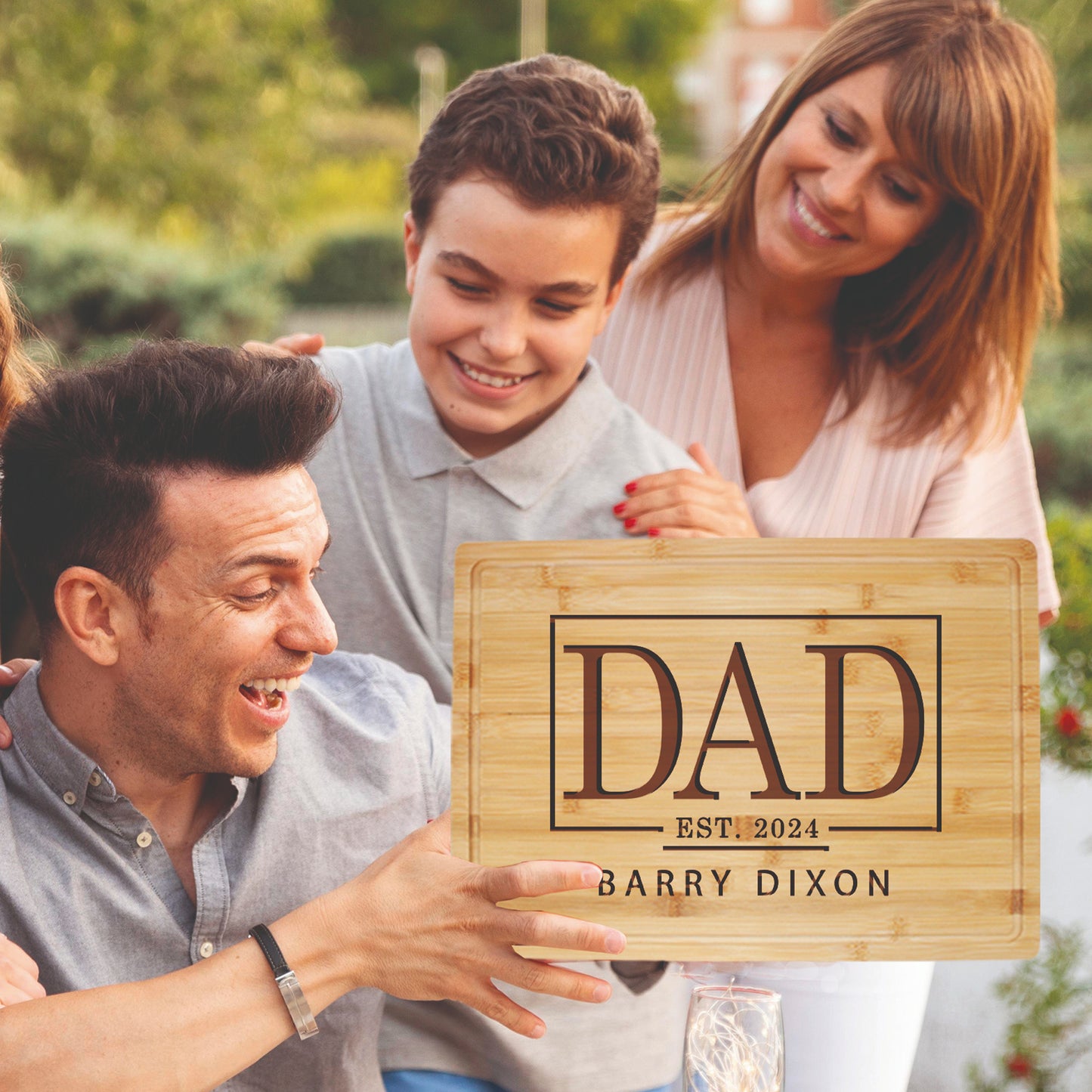 Customizable "Dad" Cutting Board with Bold Minimalist Design - Father's Day gifts - Tayfus