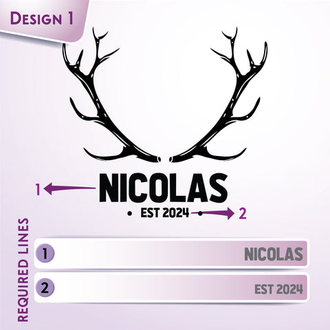 Tayfus - Personalized Cutting Board with Antler Design
