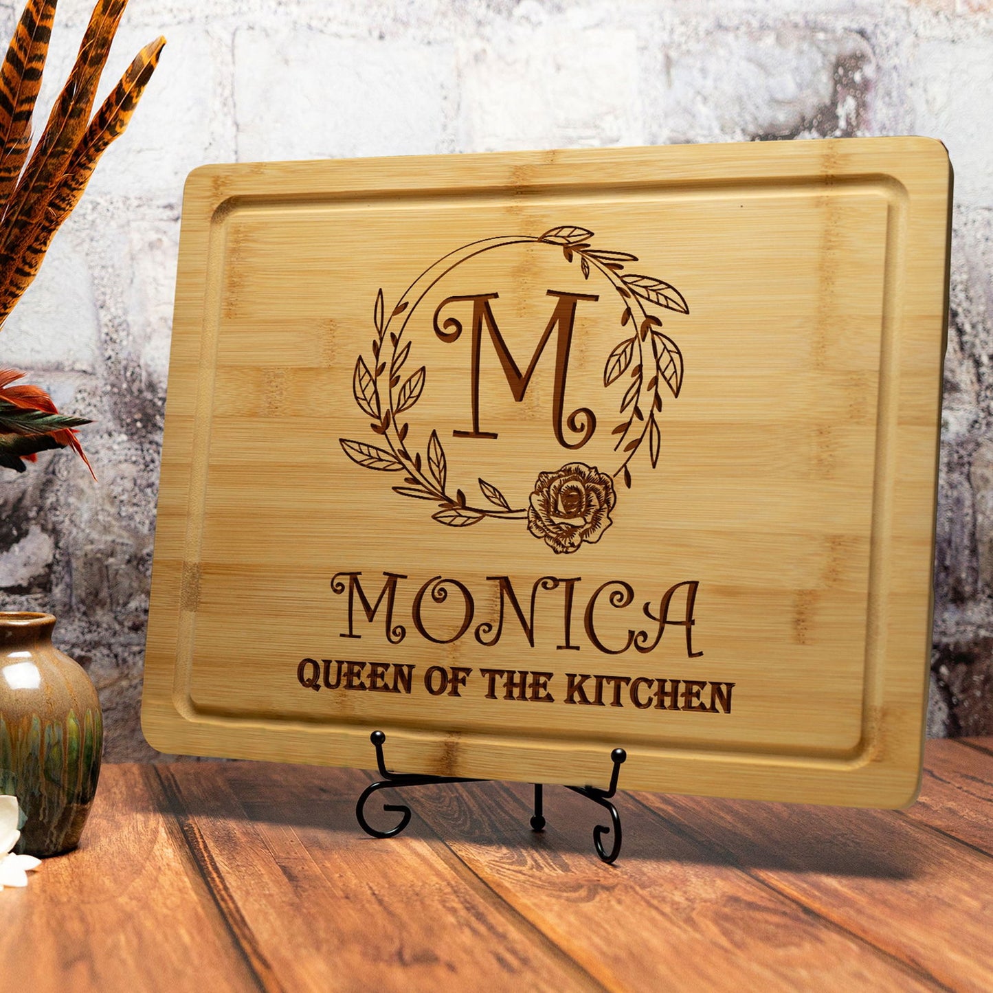Tayfus Personalized "Best Mom Ever" Cutting Board – Elegant Floral Design