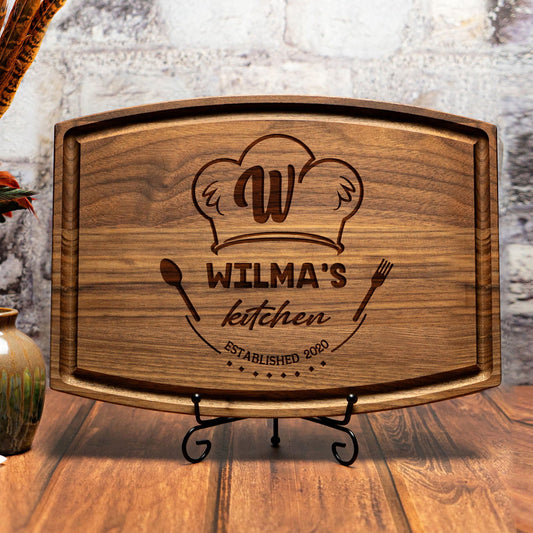 Tayfus Personalized Kitchen Cutting Board with Chef Hat Design