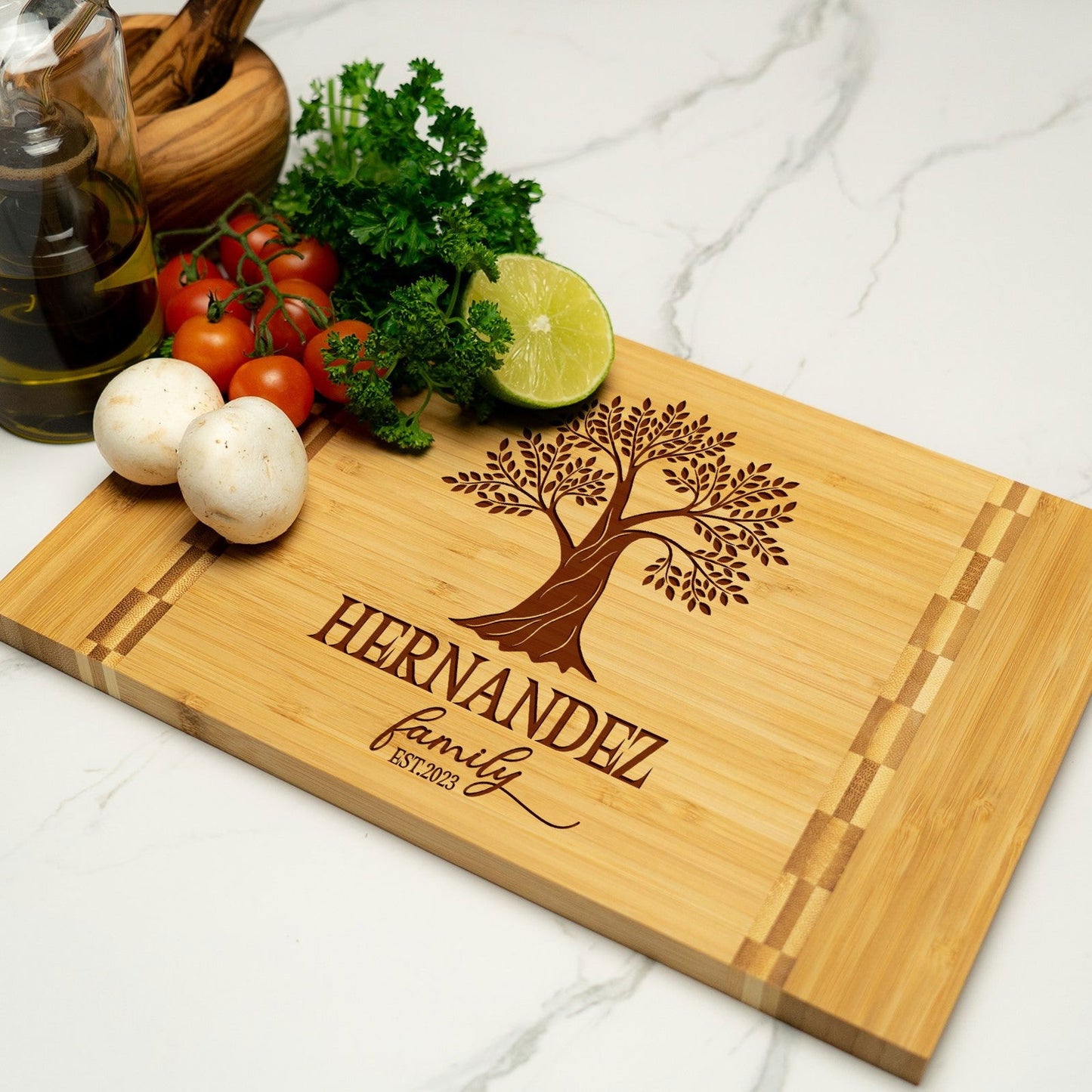Tayfus Elegant Tree Design Cutting Board – Timeless Family Keepsake