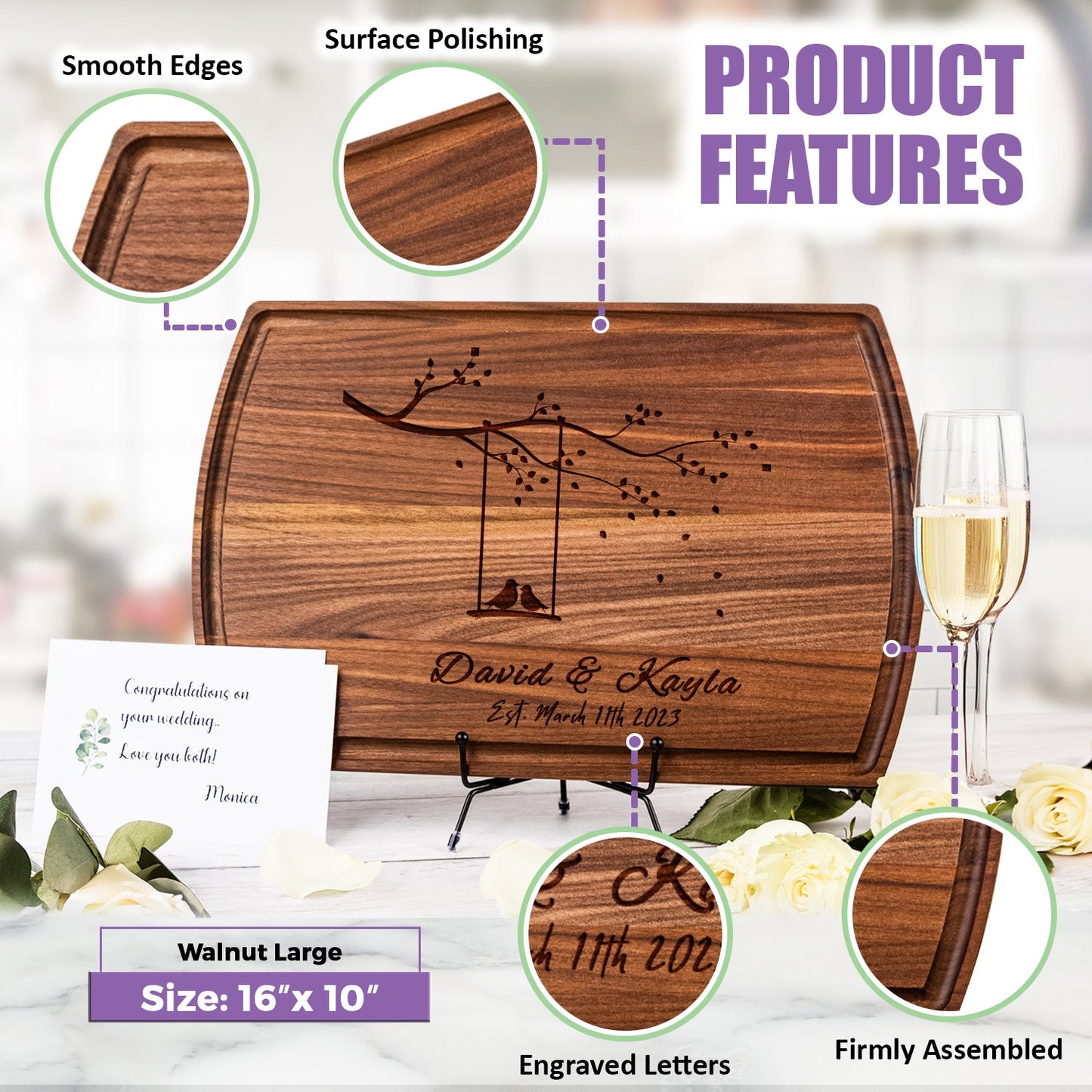 Romantic Swing Tree Personalized Cutting Board - Tayfus