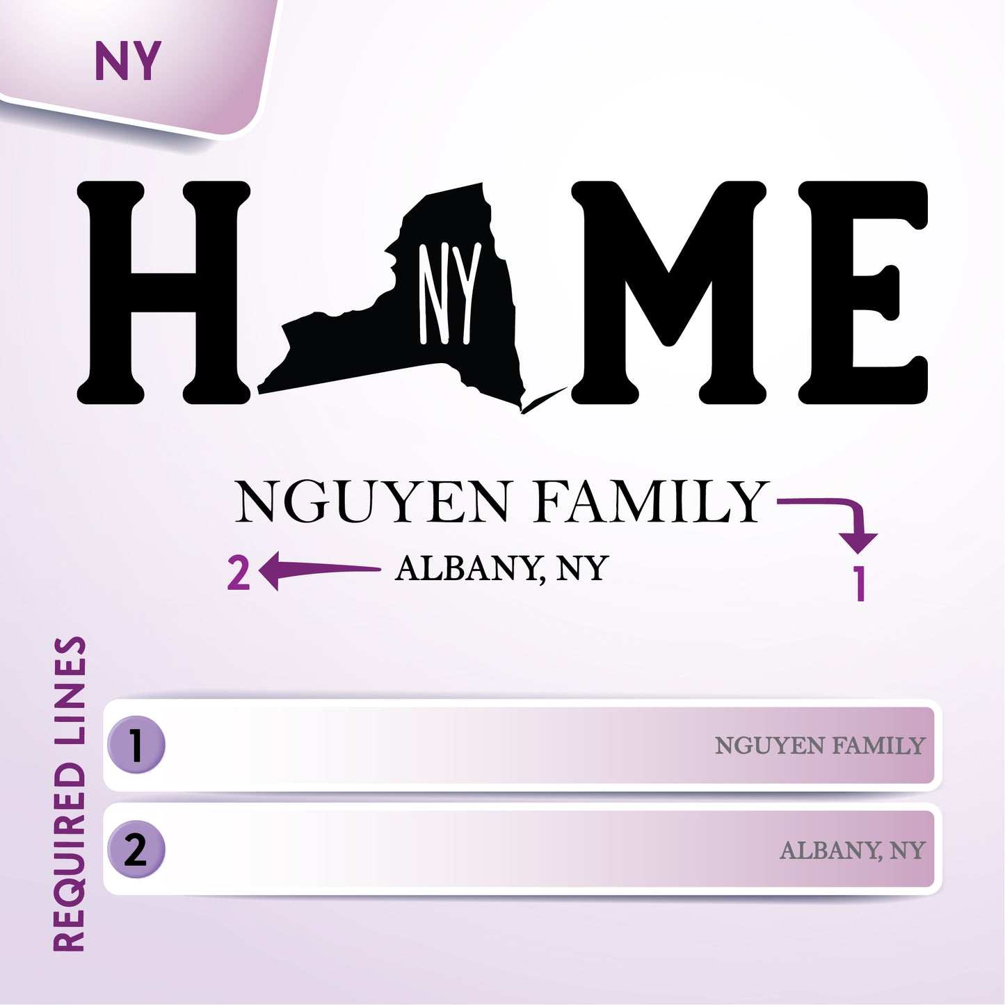 Tayfus United States Map Design with State Abbreviations New York