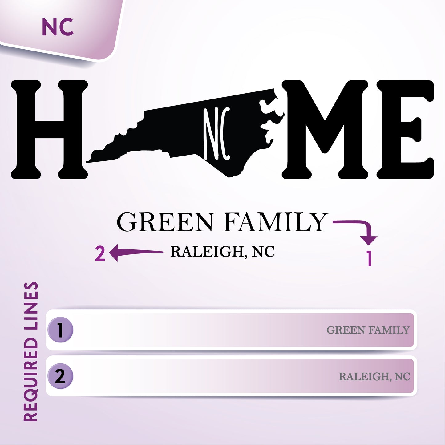 Tayfus United States Map Design with State Abbreviations North Carolina