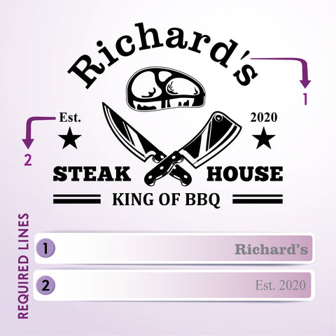 Tayfus - Custom Steakhouse Cutting Board with BBQ Design - Father's Day gifts