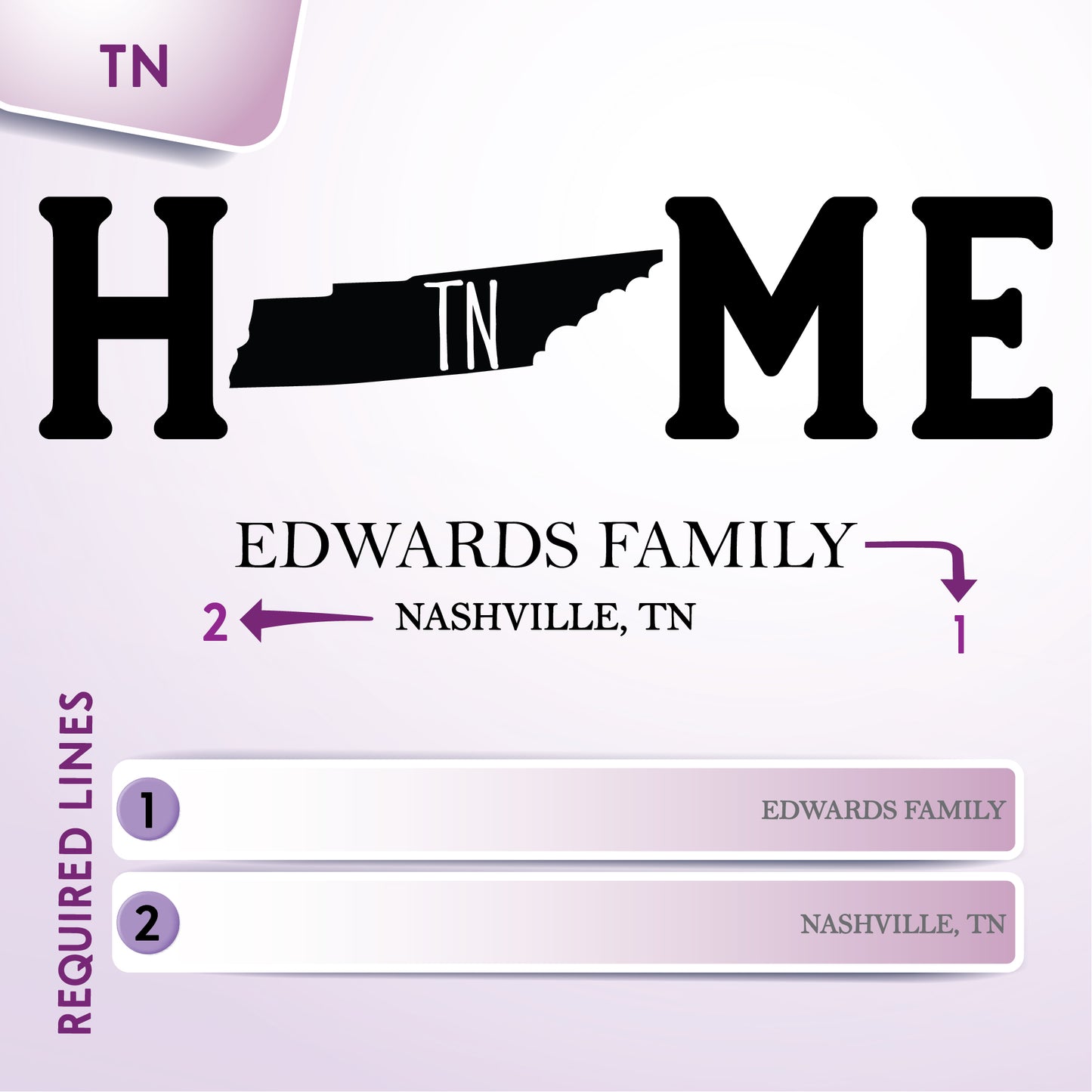 Tayfus United States Map Design with State Abbreviations Tennessee