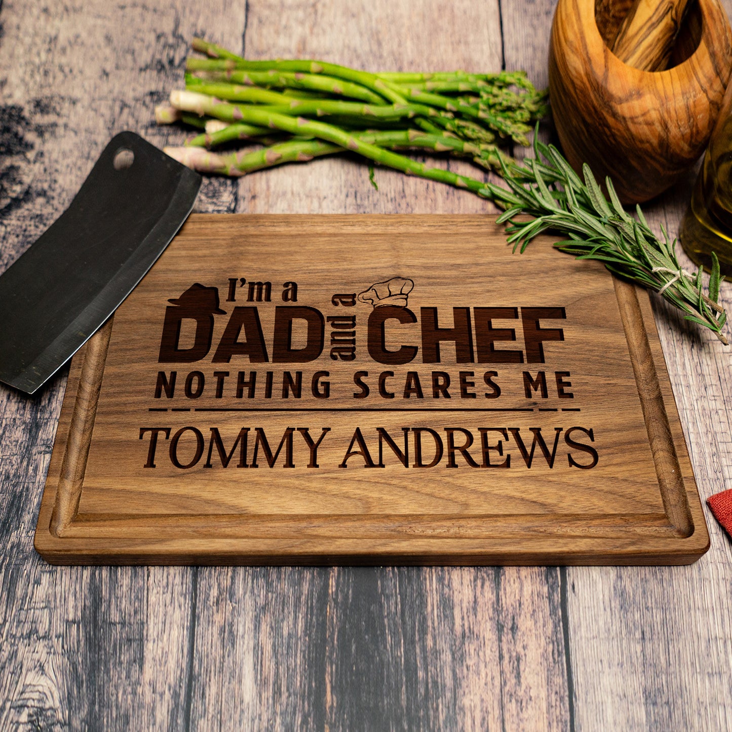 Tayfus Personalized BBQ Chef Cutting Board - Bold and Fun Design