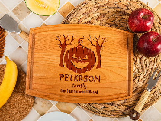 Custom Halloween Cutting Board - Engraved Wood Gift