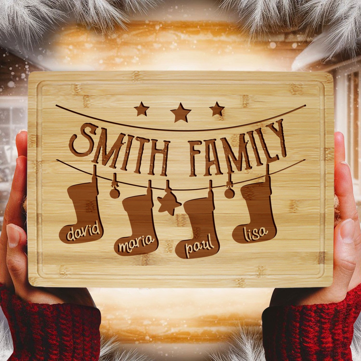 Tayfus TAYFUS Custom Christmas Cutting Board - Holiday Kitchen Decor