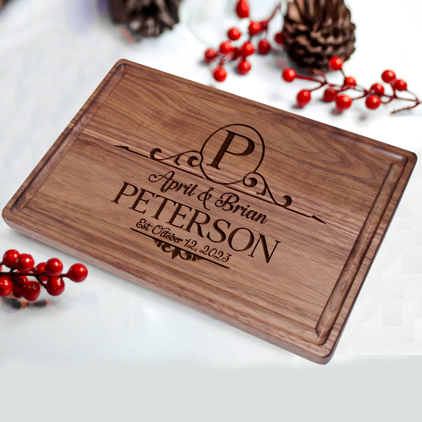 Tayfus Personalized Holiday Cutting Board by TAYFUS - Christmas Gift