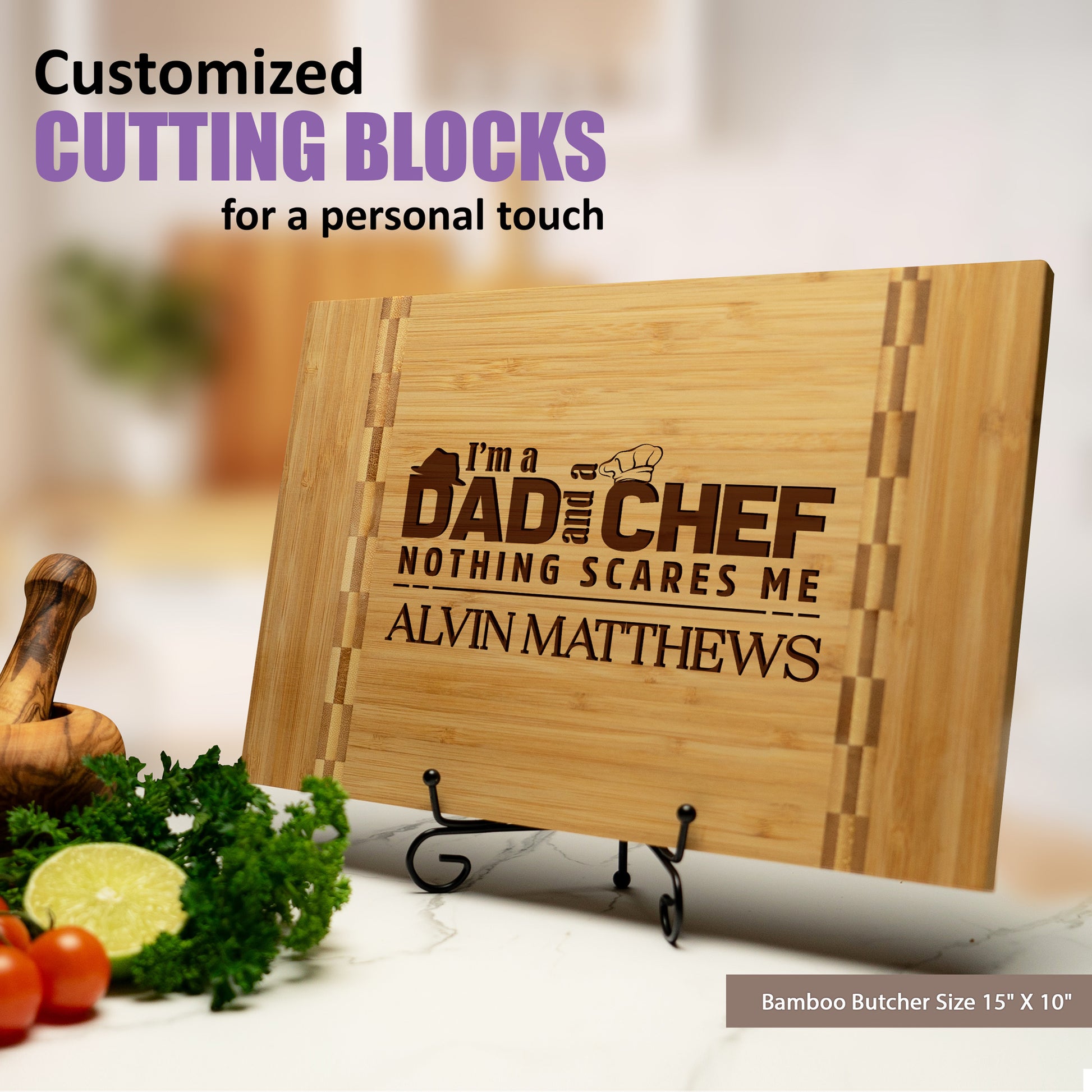 Tayfus Personalized BBQ Chef Cutting Board - Bold and Fun Design