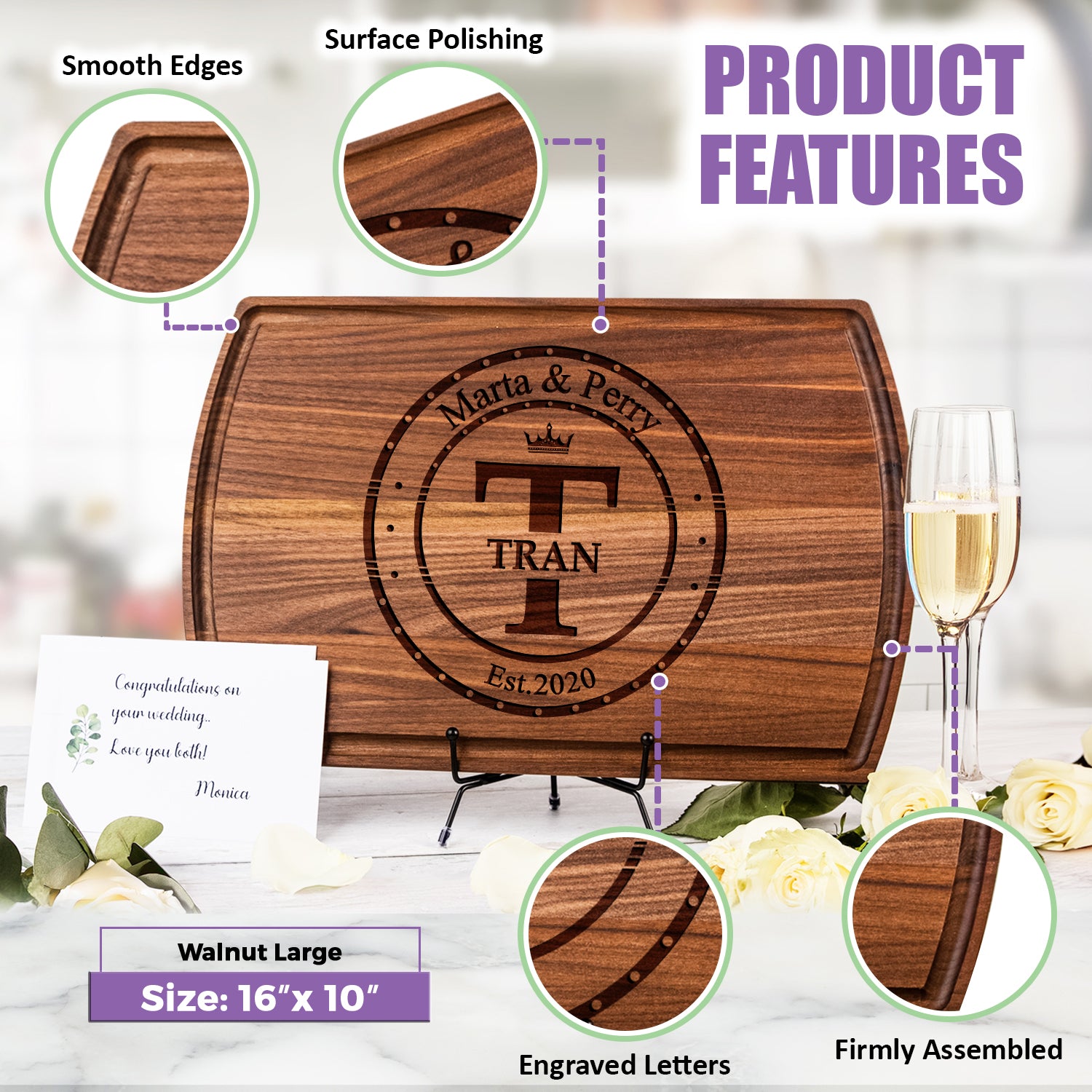 Tayfus TAYFUS Christmas Cutting Board - Custom Engraved for the Season