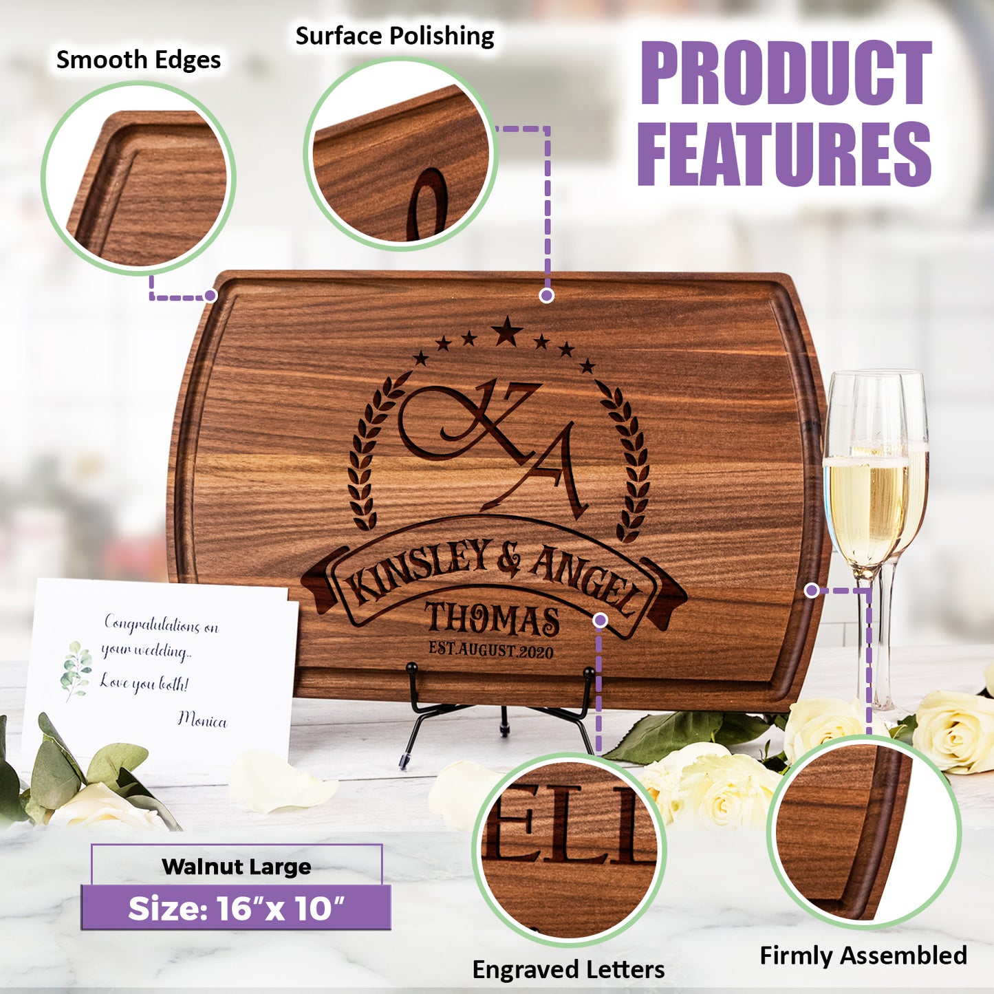 Tayfus TAYFUS Christmas-Themed Cutting Board - Personalized Gift Idea