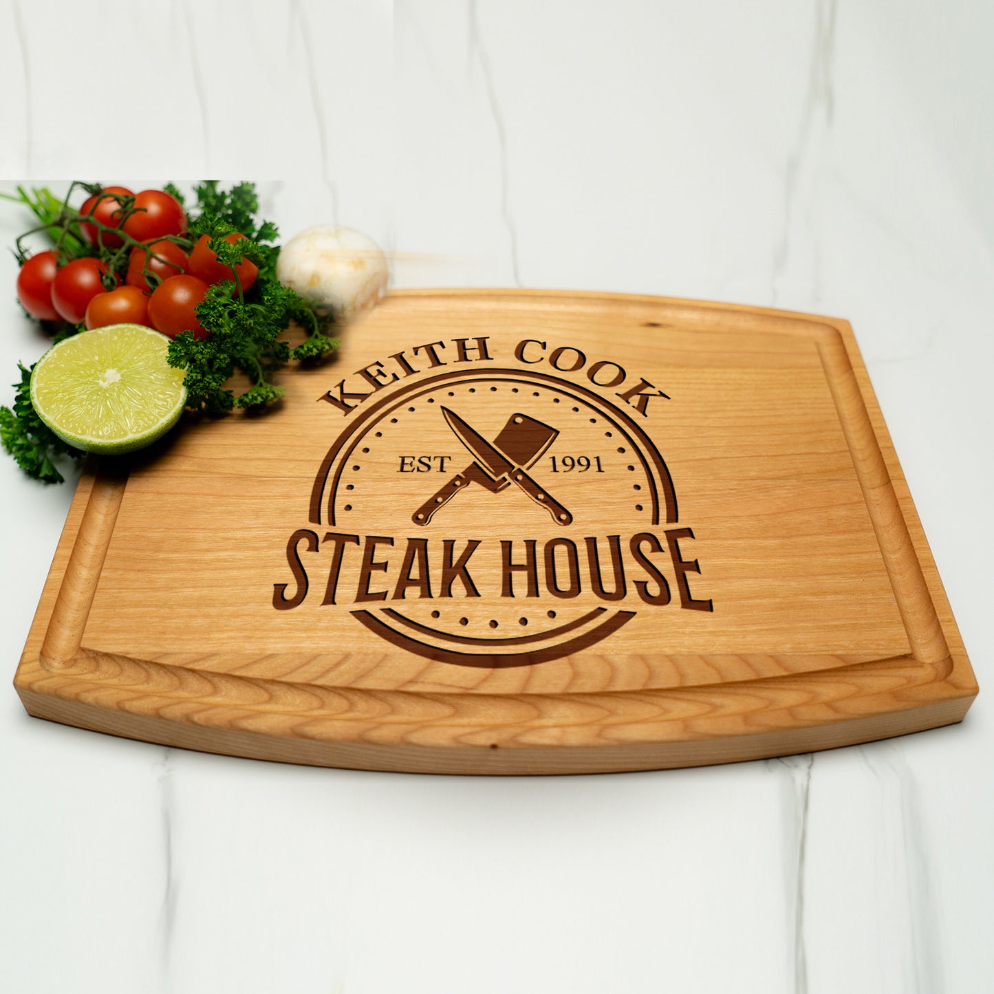 Tayfus Rustic Steakhouse Cutting Board with Custom Engraving