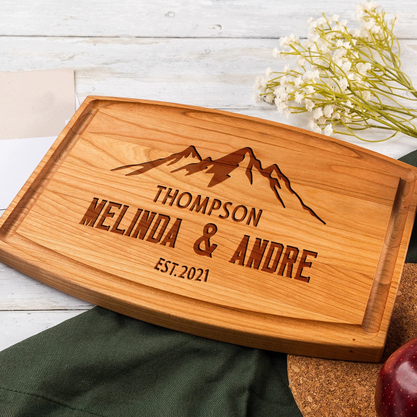 Tayfus Mountain Landscape Cutting Board Design - Perfect for Outdoor Enthusiasts