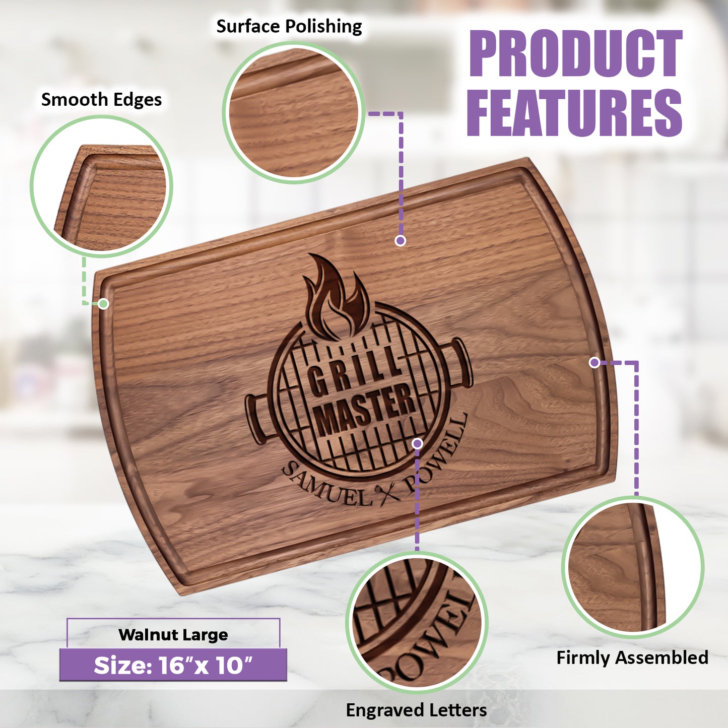 Tayfus TAYFUS Cutting Board - Personalized Gifts for Home Cooks