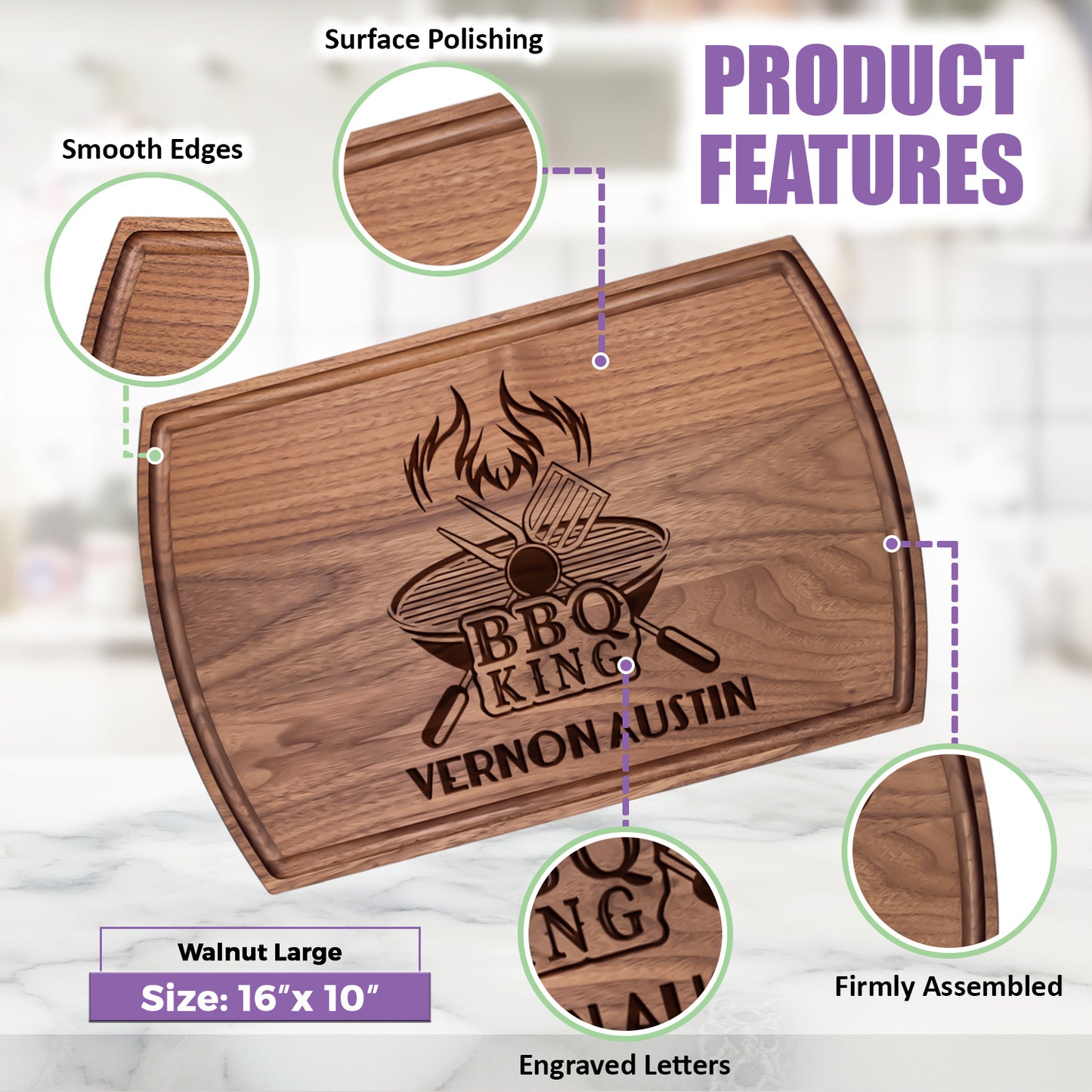 Tayfus TAYFUS Cutting Board - Customizable Gift for Every Chef