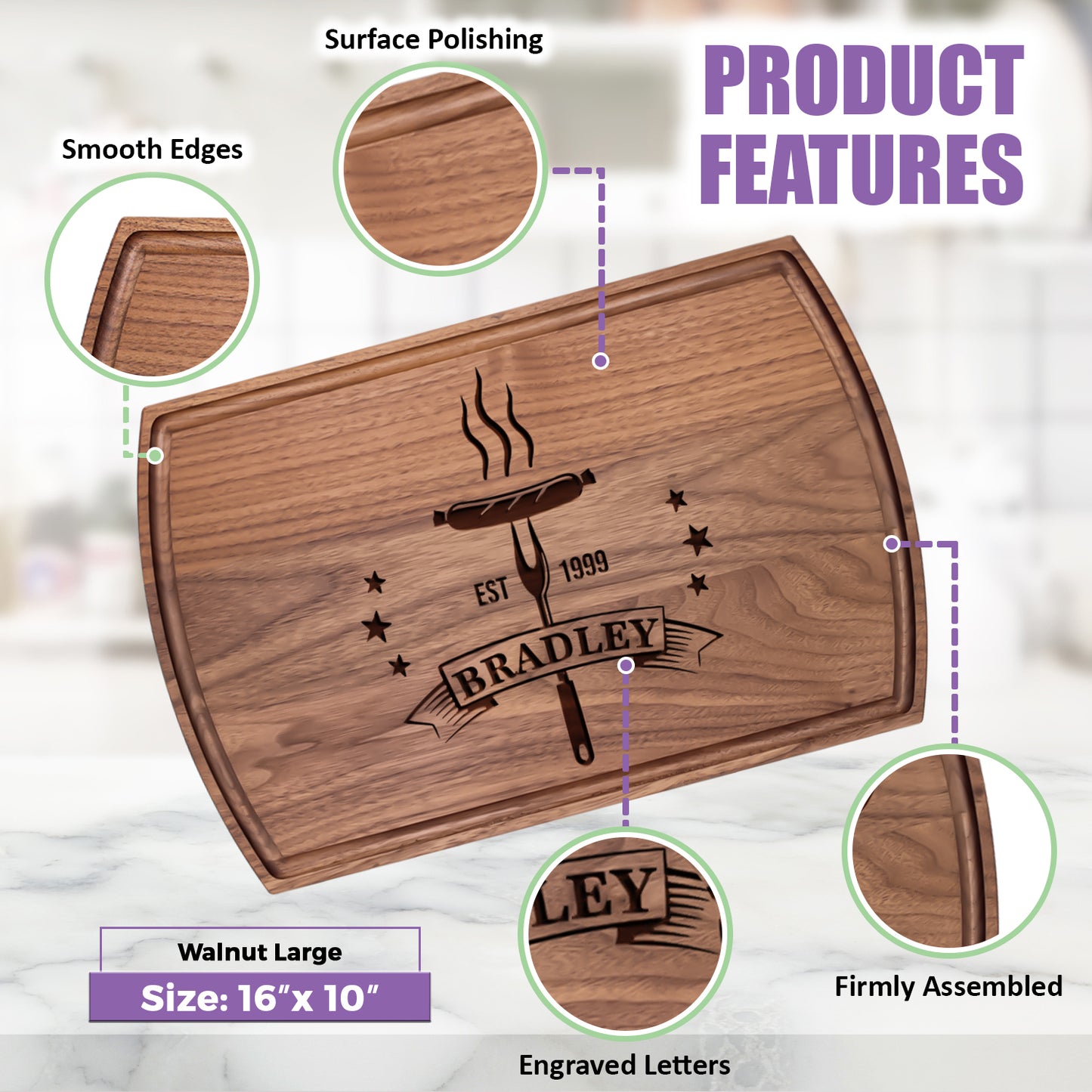 Tayfus Custom Engraved Cutting Board - TAYFUS Exclusive Design