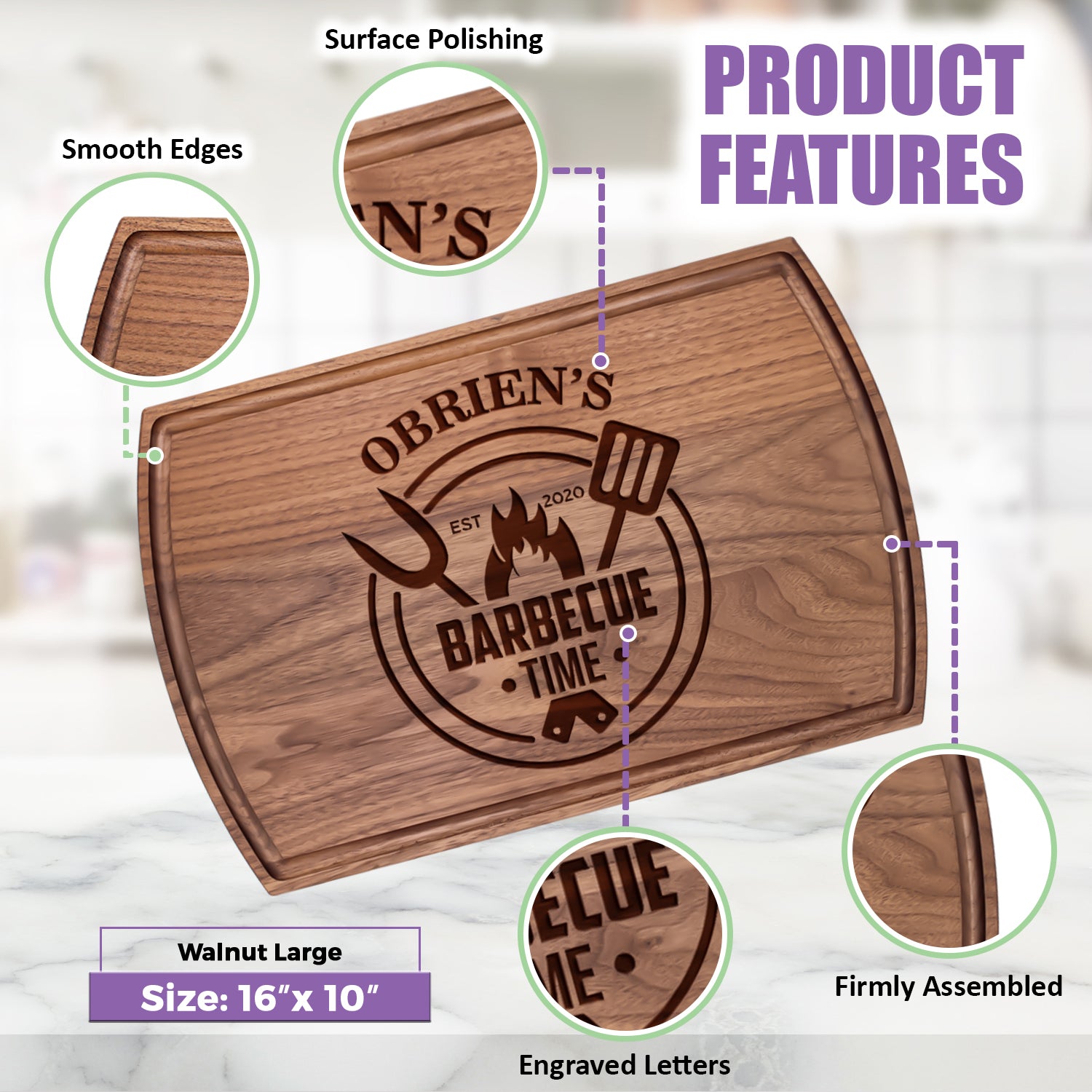 Tayfus TAYFUS Custom Wood Board - Ideal for Chefs and Home Cooks