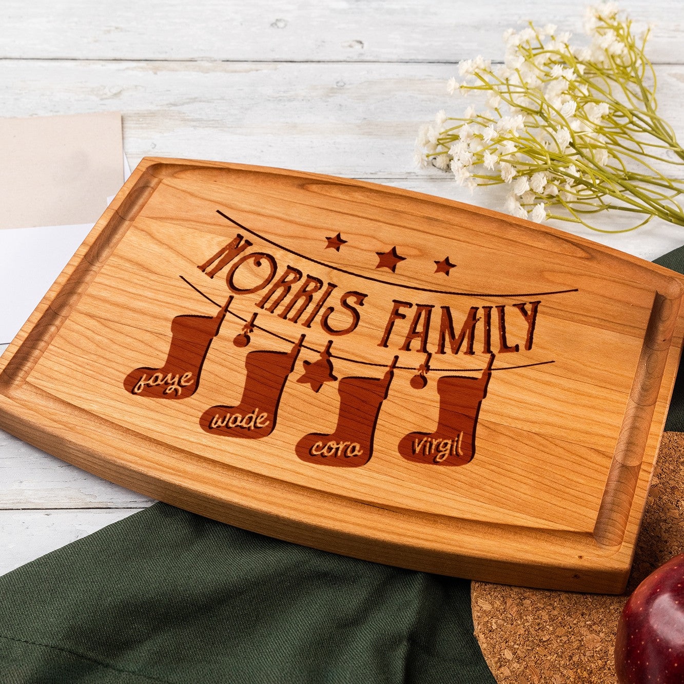 Tayfus TAYFUS Custom Christmas Cutting Board - Holiday Kitchen Decor