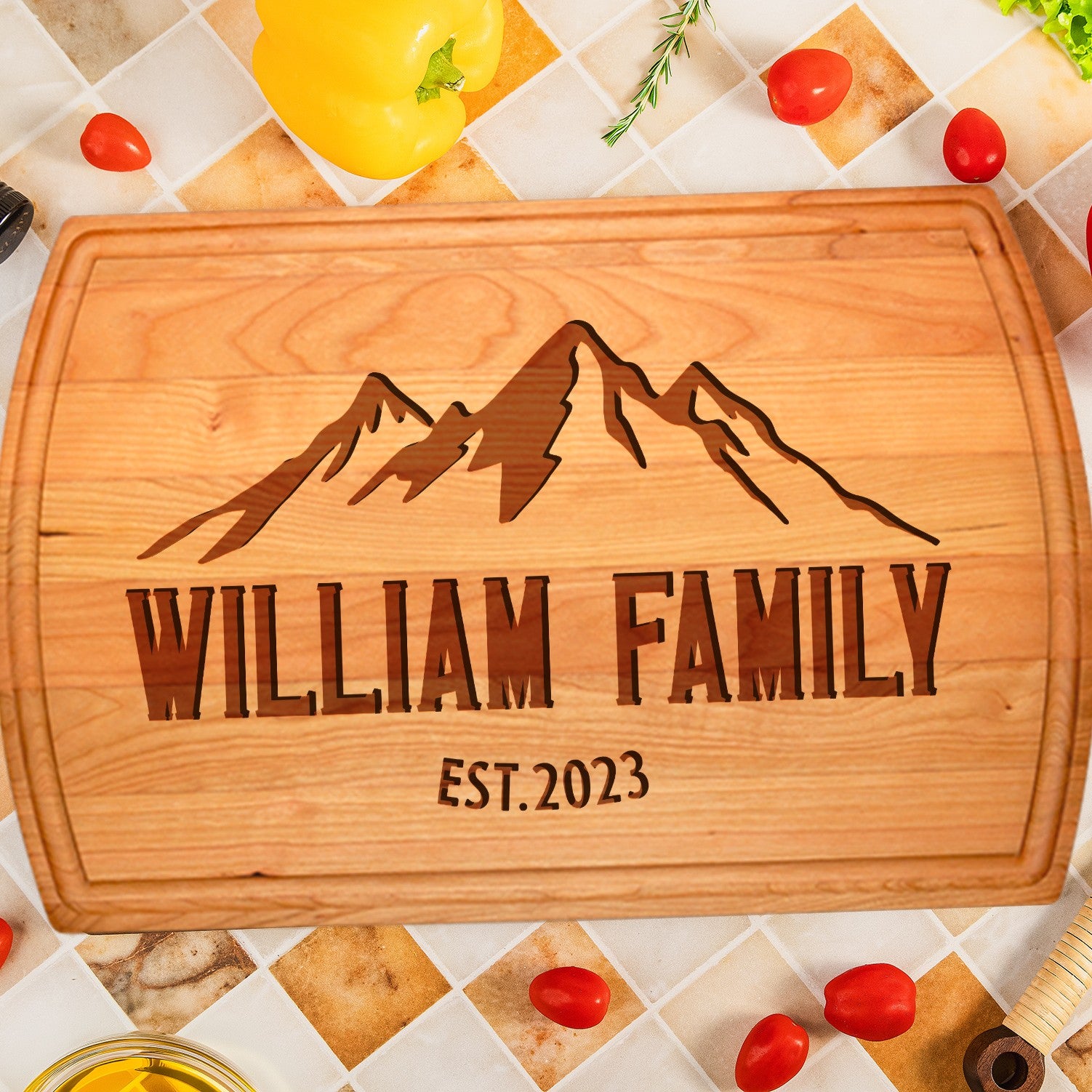 Tayfus Mountain Landscape Cutting Board Design - Perfect for Outdoor Enthusiasts