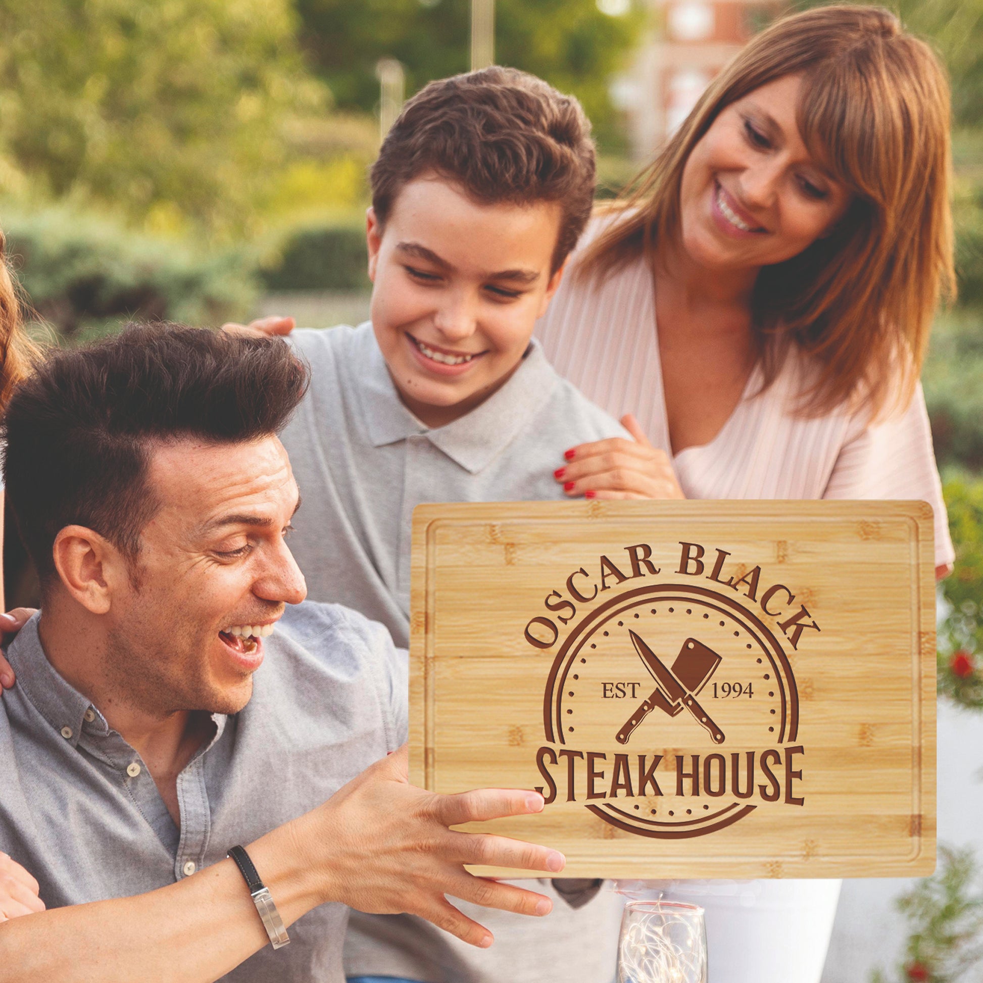 Tayfus Rustic Steakhouse Cutting Board with Custom Engraving