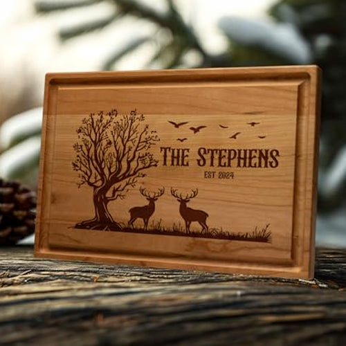 Tayfus Custom Engraved Wood Cutting Board – Personalized Hunting Gift