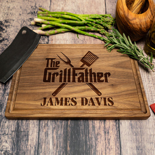 Custom BBQ Cutting Board with The GrillFather Design - Tayfus