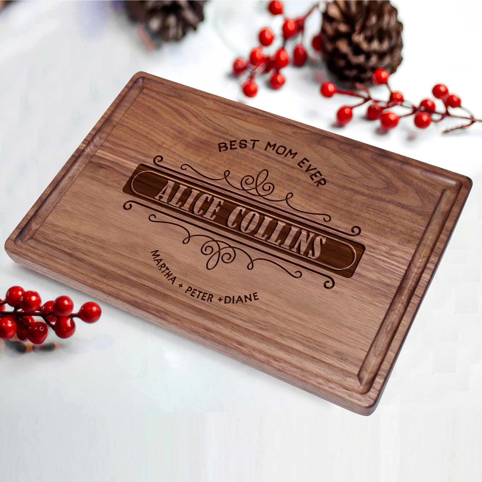 Tayfus Custom "Best Grandma Ever" Cutting Board – Elegant Design