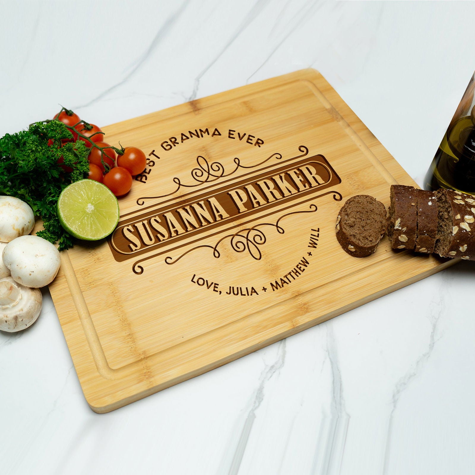 Tayfus Custom "Best Grandma Ever" Cutting Board – Elegant Design