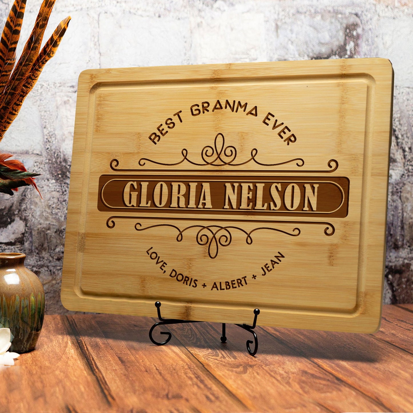 Tayfus Custom "Best Grandma Ever" Cutting Board – Elegant Design