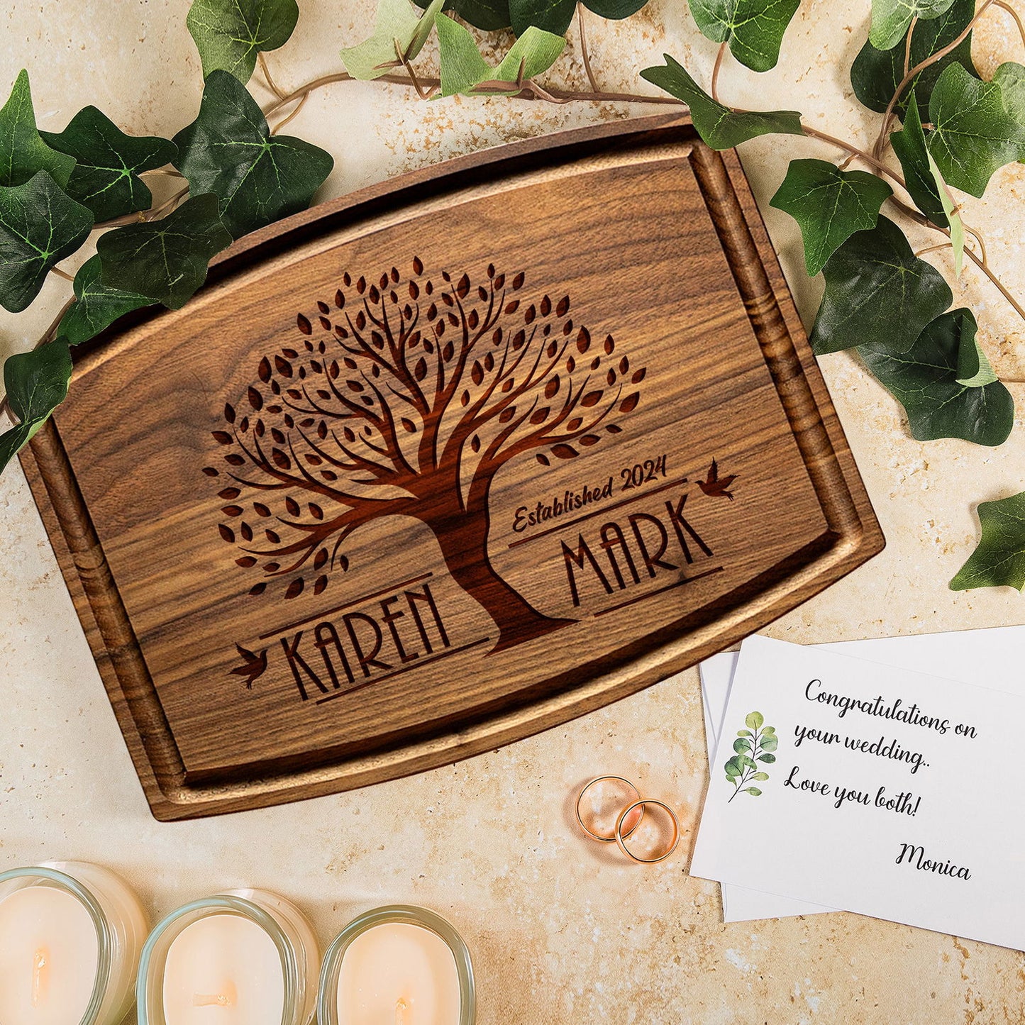 Personalized Tree-Themed Cutting Board - Elegant Custom Design - Tayfus