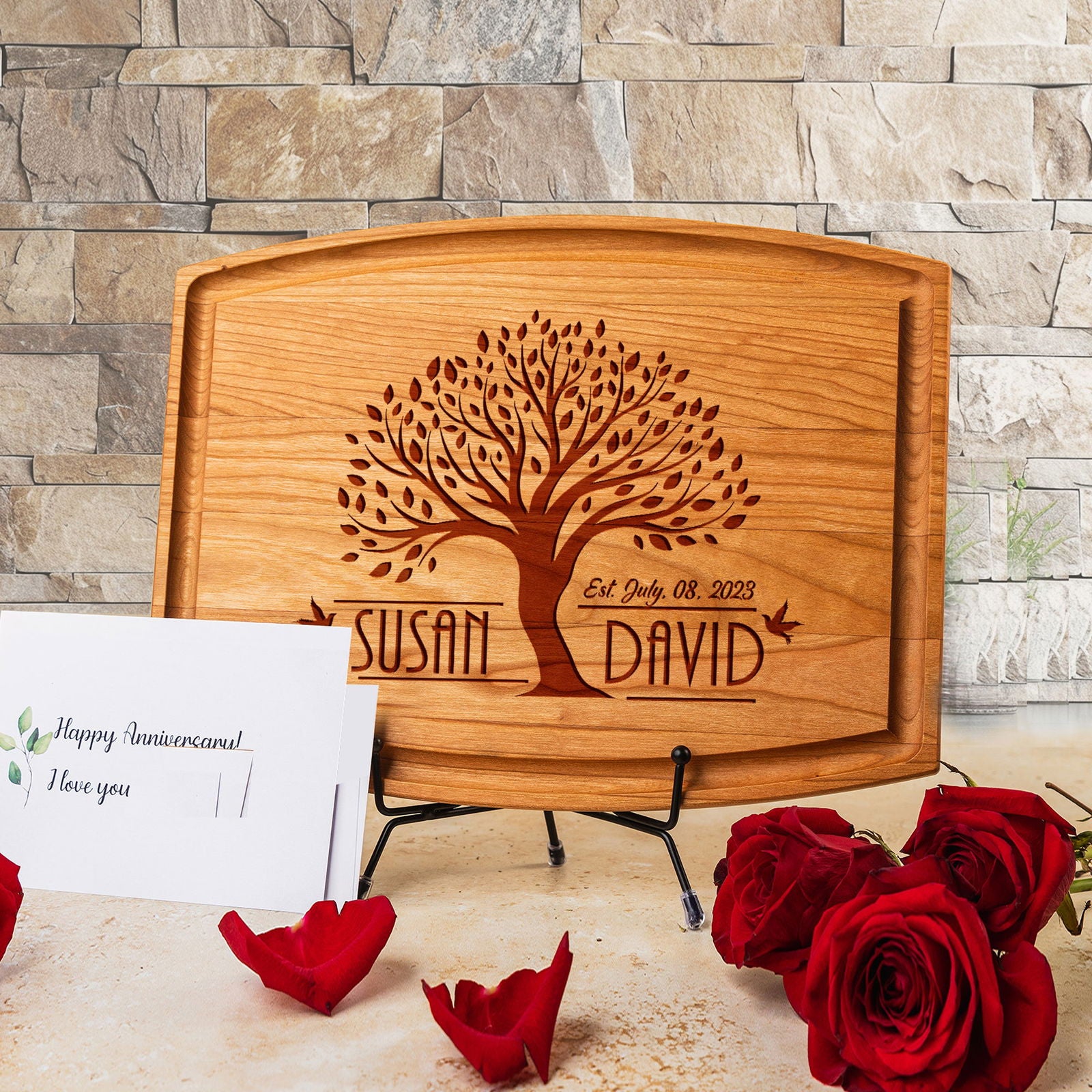 Personalized Tree-Themed Cutting Board - Elegant Custom Design - Tayfus