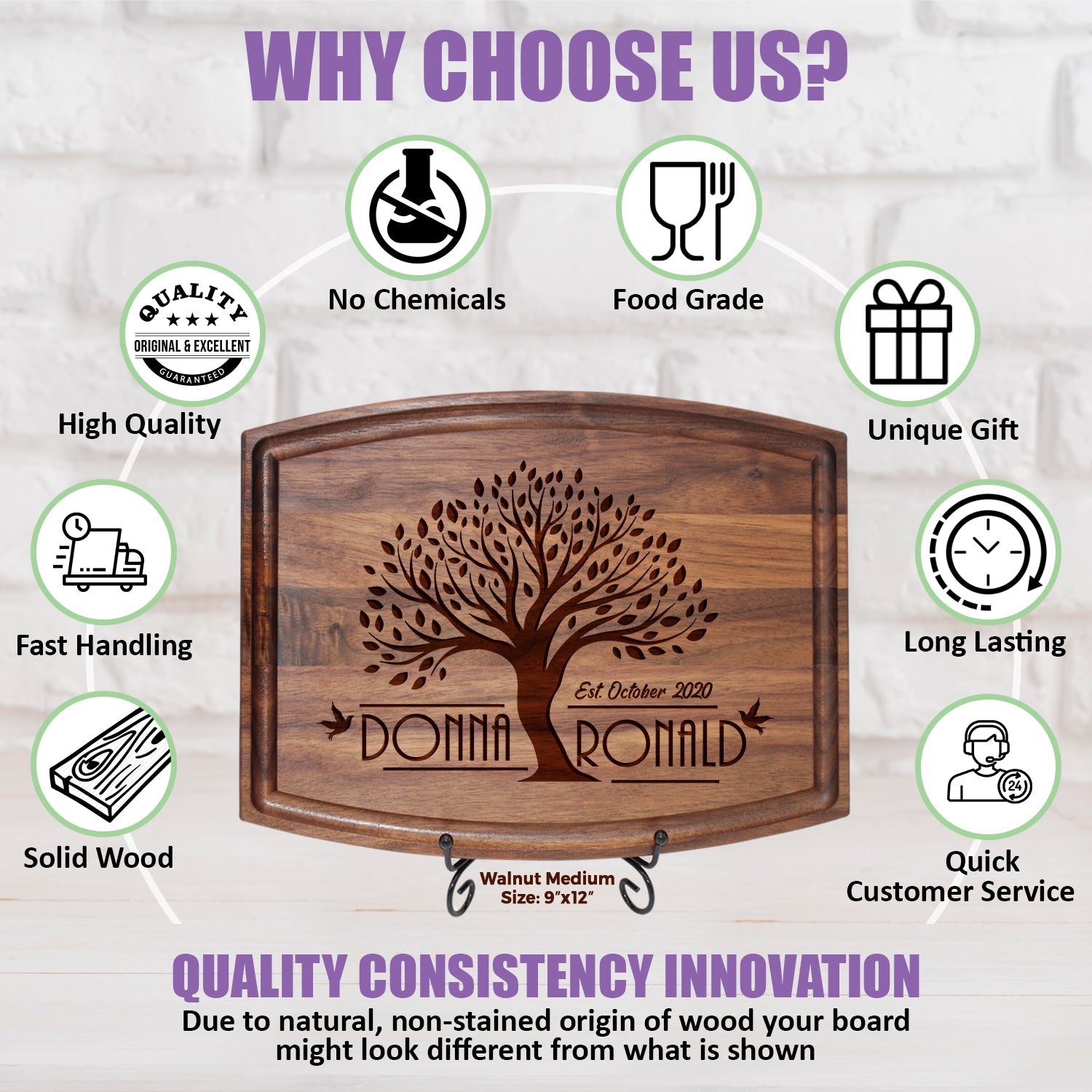 Personalized Tree-Themed Cutting Board - Elegant Custom Design - Tayfus