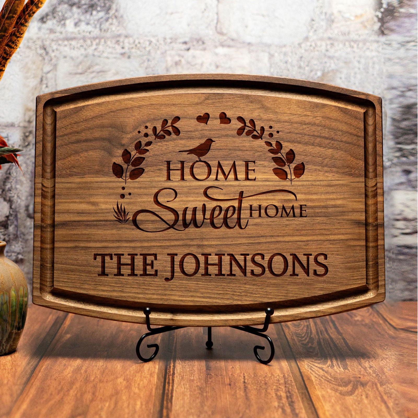 Home Sweet Home Personalized Cutting Board - Custom Family Name - Tayfus