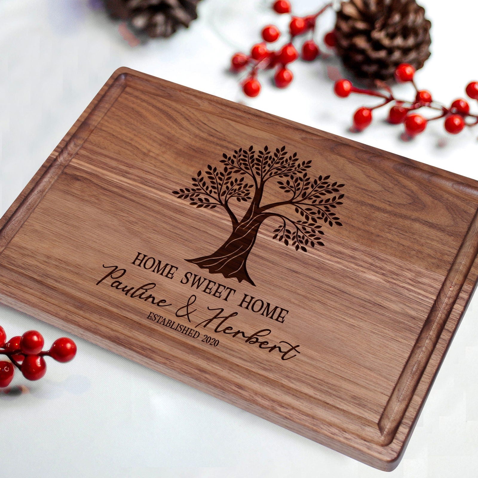 Tayfus Elegant Tree Design Cutting Board – Timeless Family Keepsake