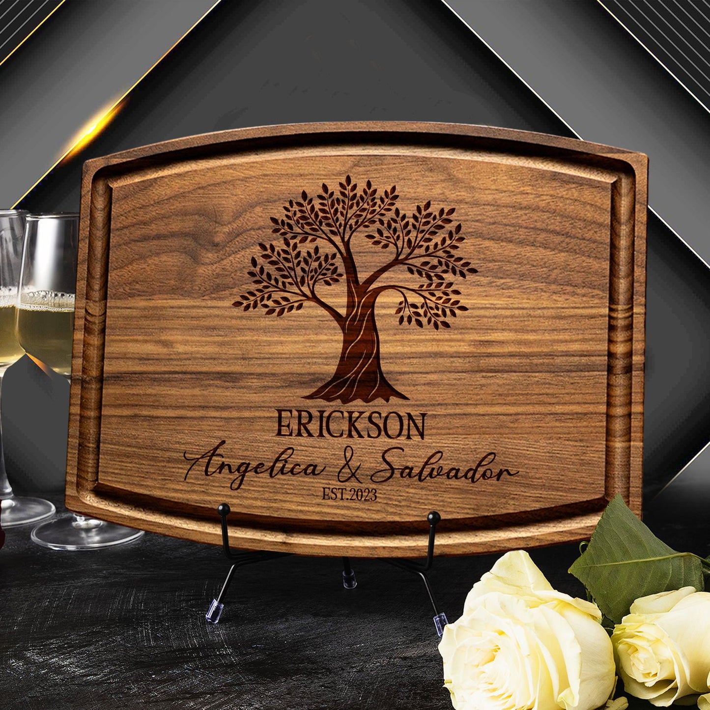 Tayfus Elegant Tree Design Cutting Board – Timeless Family Keepsake