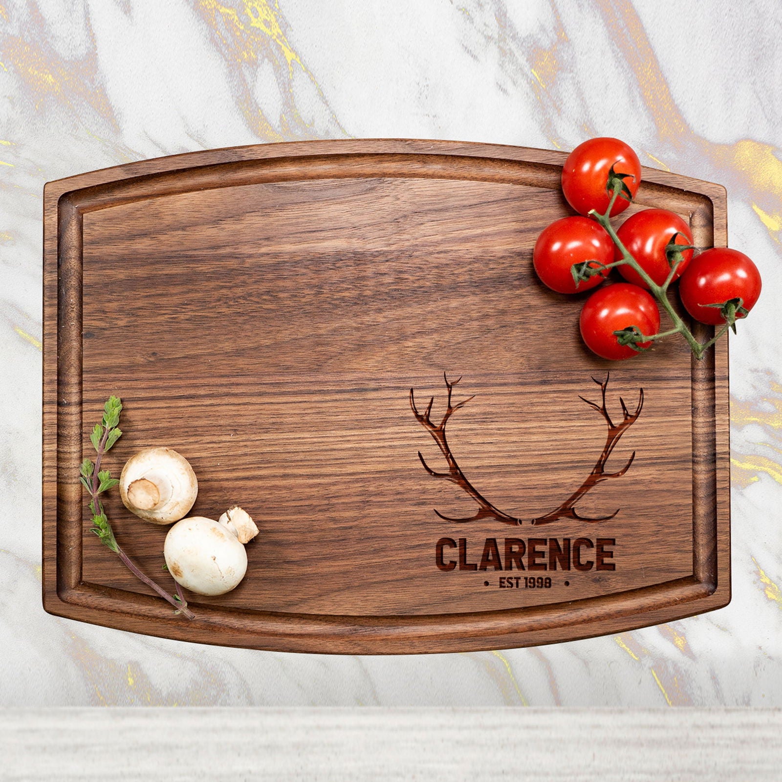 Personalized Cutting Board with Antler Design - Tayfus