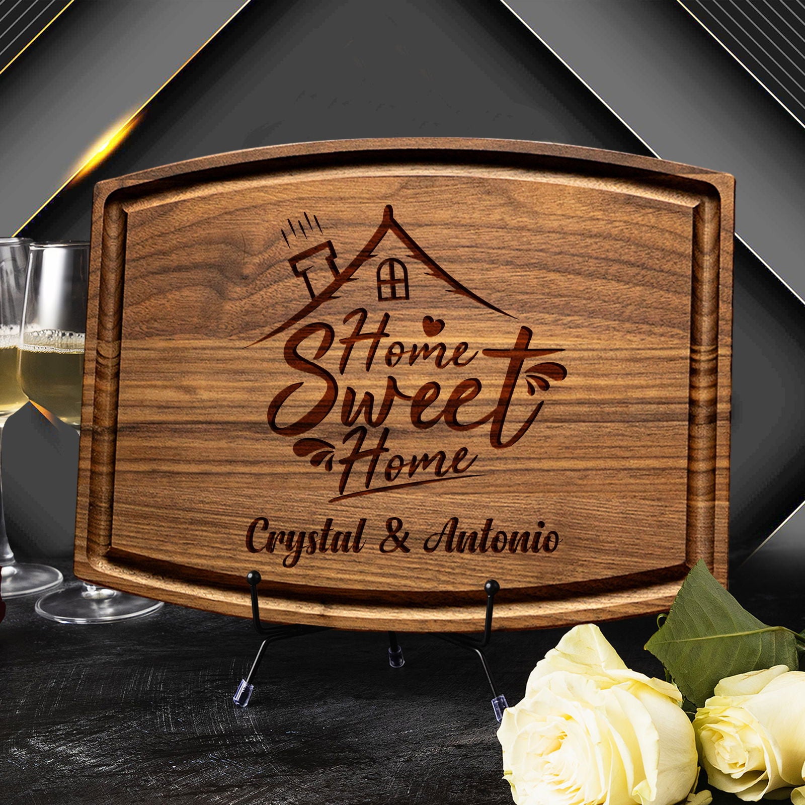 Custom Cutting Board with Home Sweet Home Design - Tayfus