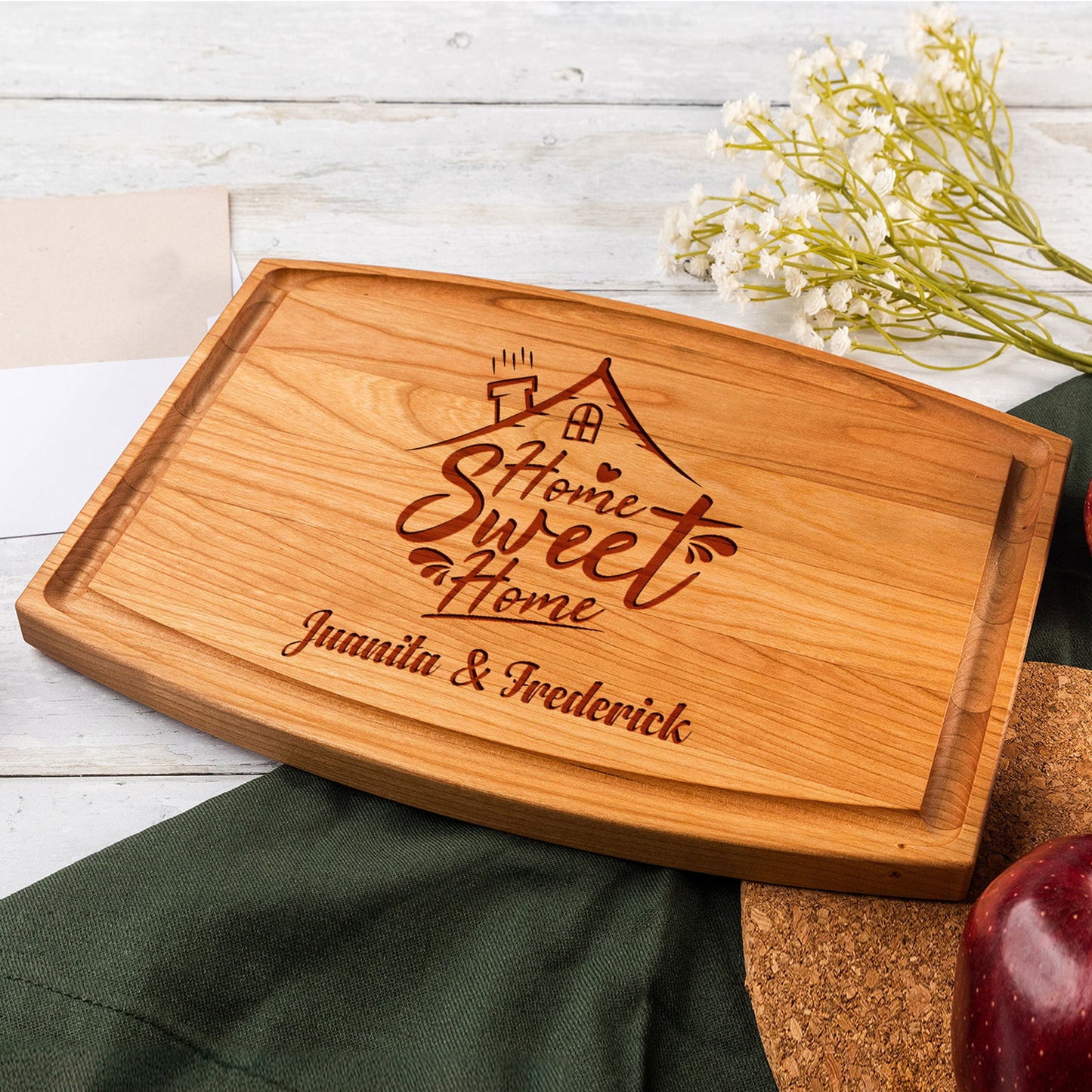 Custom Cutting Board with Home Sweet Home Design - Tayfus
