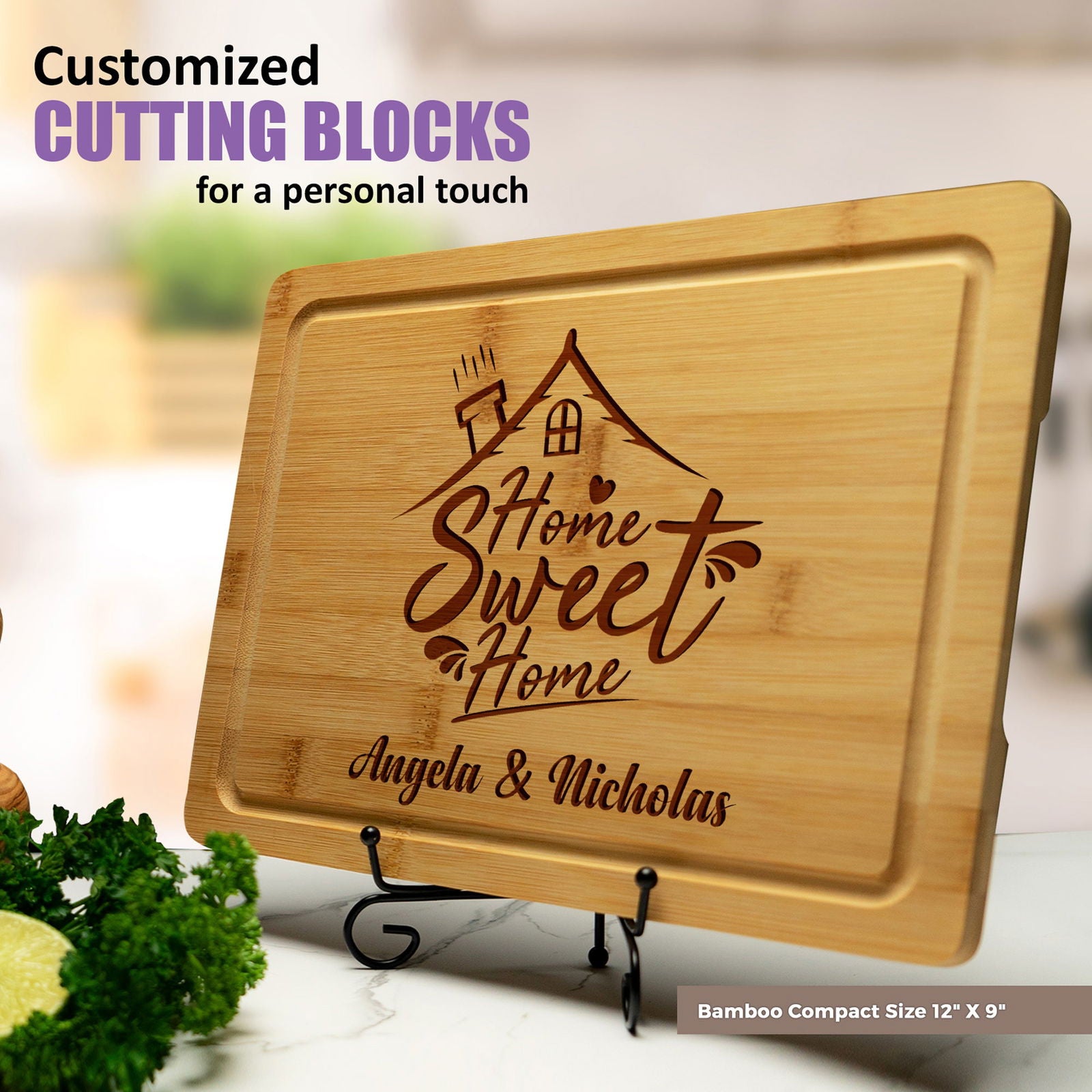 Custom Cutting Board with Home Sweet Home Design - Tayfus