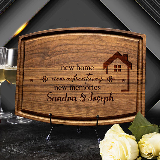 New Home Personalized Cutting Board with Key and House Design - Tayfus
