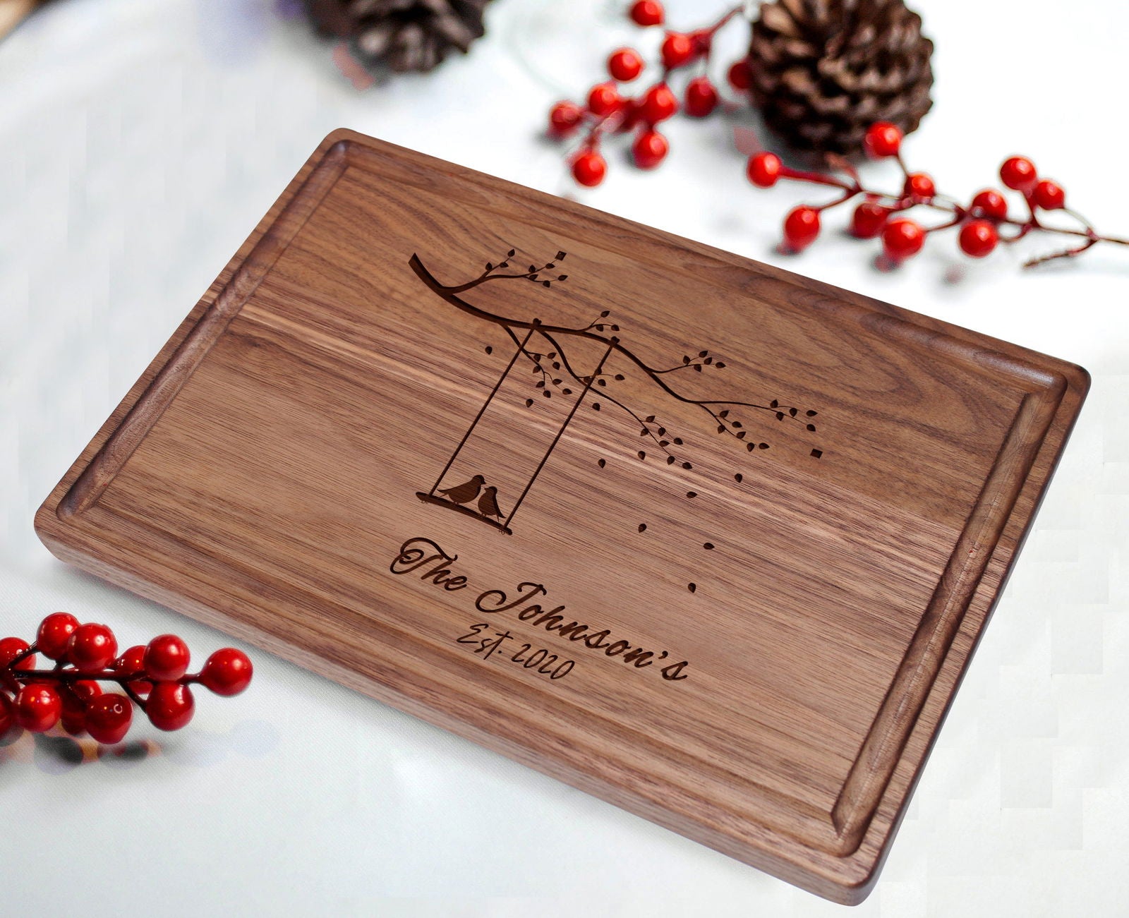 Romantic Swing Tree Personalized Cutting Board - Tayfus