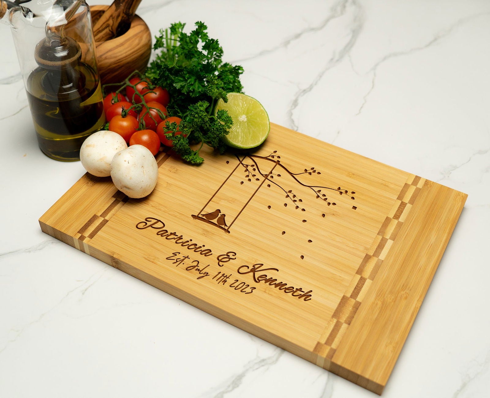 Romantic Swing Tree Personalized Cutting Board - Tayfus