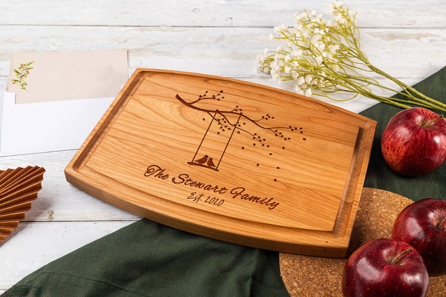 Romantic Swing Tree Personalized Cutting Board - Tayfus