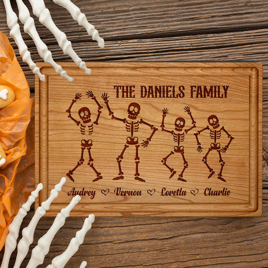 Dancing Skeleton Family Personalized Cutting Board - Tayfus