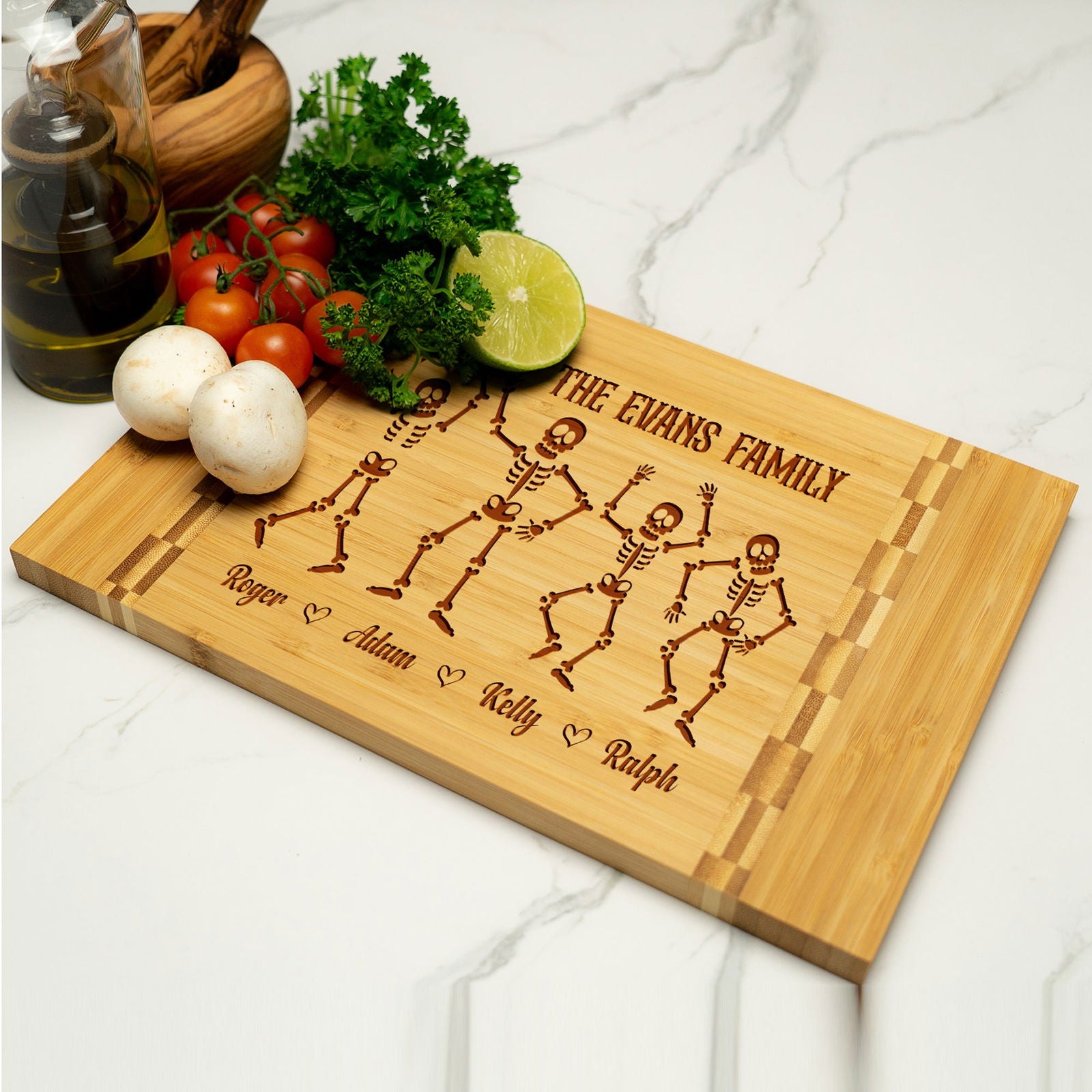Dancing Skeleton Family Personalized Cutting Board - Tayfus